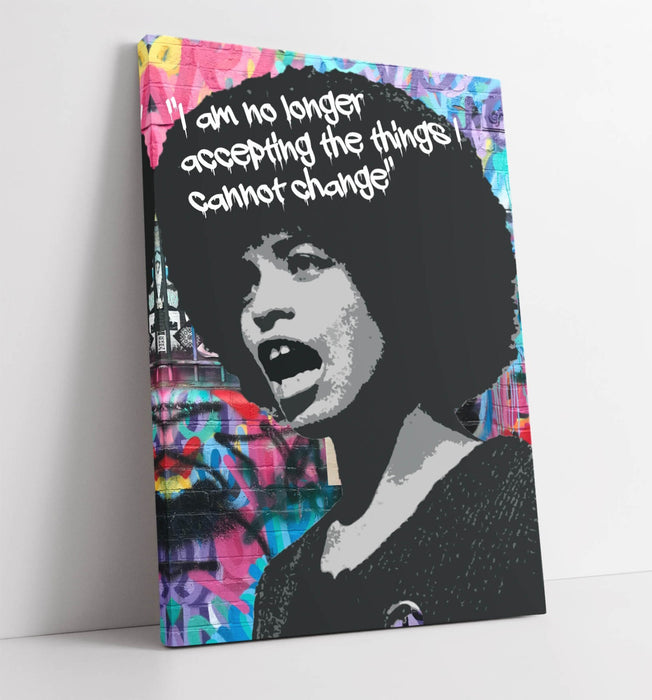 ANGELA DAVIS ACTIVIST GRAFFITI QUOTE -CANVAS WALL ART PRINT ARTWORK BANKSY STYLE