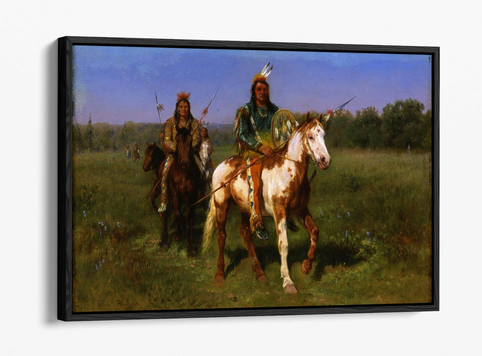 ROSA BONHEUR, INDIANS ON HORSEBACK -FLOAT EFFECT CANVAS WALL ART PICTURE PRINT