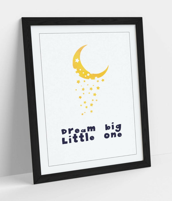 "DREAM BIG LITTLE ONE" WATERCOLOUR NURSERY QUOTE -FRAMED WALL ART PICTURE PRINT