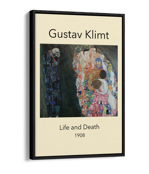 GUSTAV KLIMT, LIFE AND DEATH -FLOAT EFFECT CANVAS WALL ART PRINT