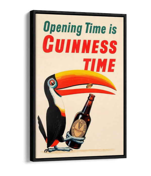 VINTAGE GUINNESS TIME POSTER RETRO -FLOAT EFFECT CANVAS ART PRINT