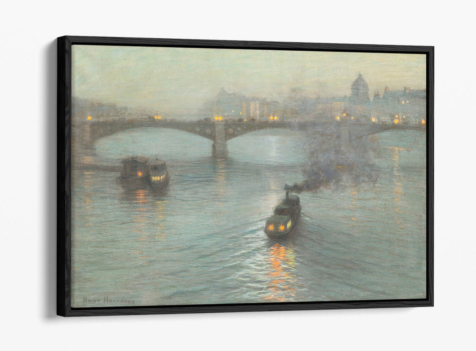 L. BIRGE HARRISON, EVENING ON THE SEINE -FLOAT EFFECT CANVAS WALL ART PRINT