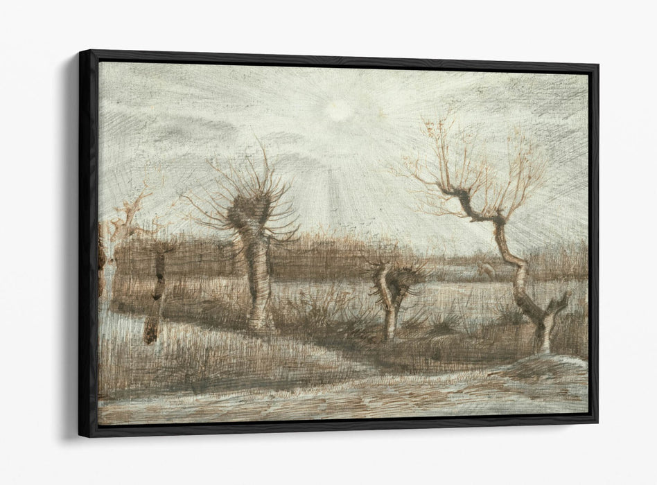 VINCENT VAN GOGH, TETARDS (POLLARDS) -FLOAT EFFECT CANVAS WALL ART PRINT