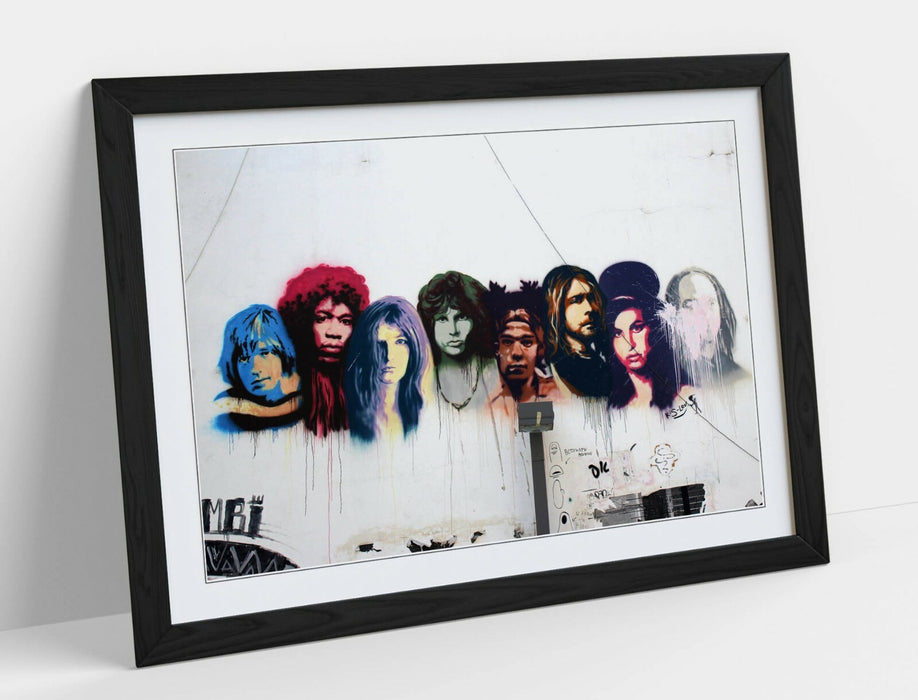 LEGENDS GRAFFITI -FRAMED POSTER WALL ART PRINT ARTWORK- 27 CLUB MUSICIANS
