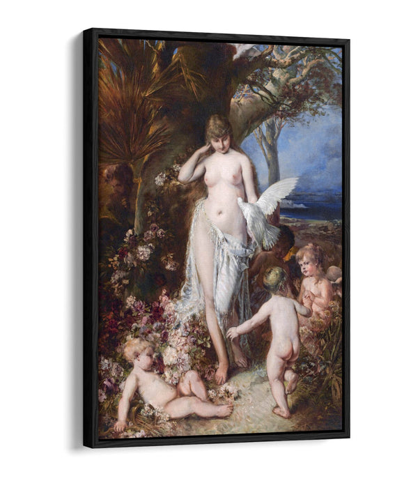 HANS MAKART, ALLEGORY OF LOVE -FLOAT EFFECT CANVAS WALL ART PRINT