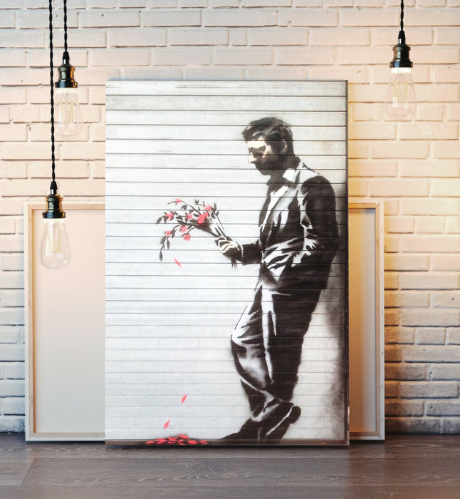 BANKSY CANVAS STREET WALL ART PRINT ARTWORK PREMIUM VARNISHED HUSTLER