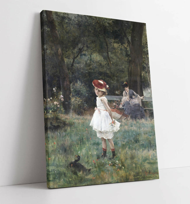 ALFRED STEVENS, THE DUCK GIRL -CANVAS WALL ART PICTURE PRINT ARTWORK- PAINTING