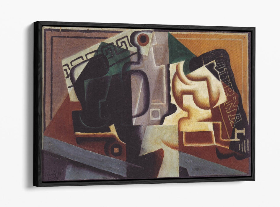 JUAN GRIS, GLASS AND CARAFE -FLOAT EFFECT CANVAS WALL ART PRINT