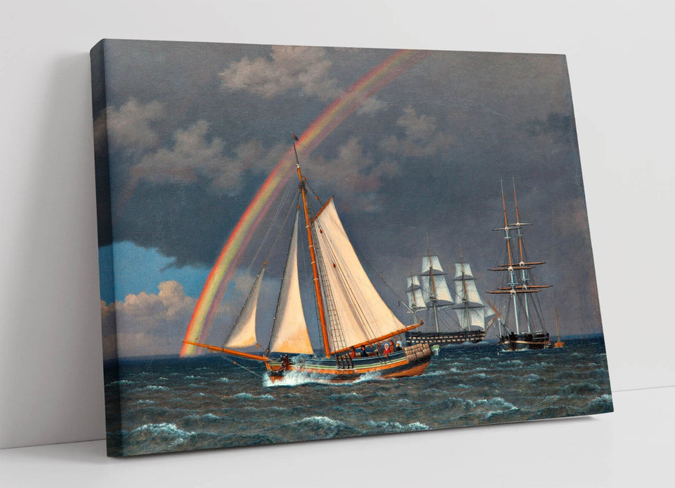 C.W ECKERSBERG, RAINBOW AT SEA -CANVAS WALL ART ARTWORK PRINT