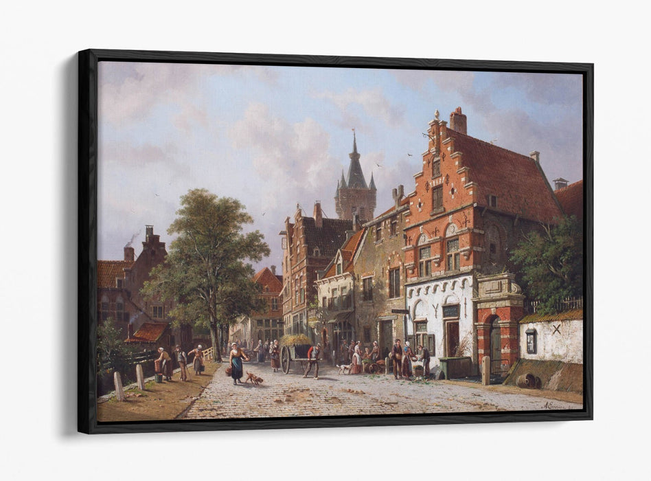 ADRIANUS EVERSEN, A VIEW IN DELFT -FLOAT EFFECT CANVAS WALL ART PIC PRINT