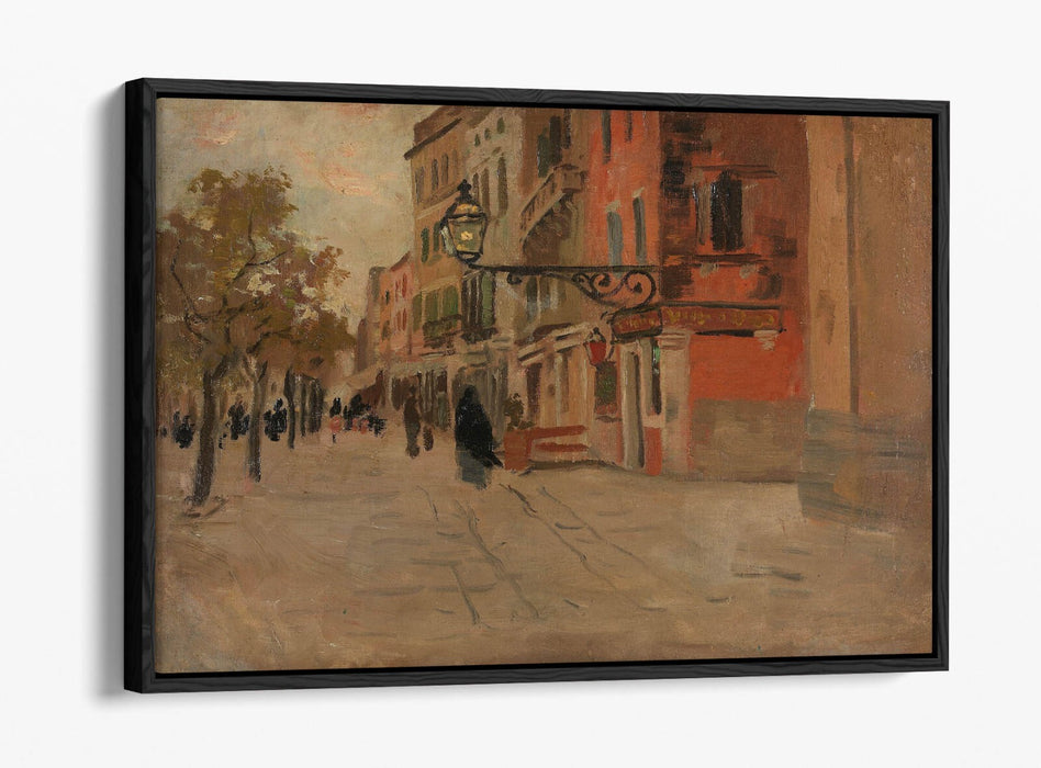 FRITS THAULOW, STREET IN VENICE -FLOAT EFFECT CANVAS WALL ART PIC PRINT