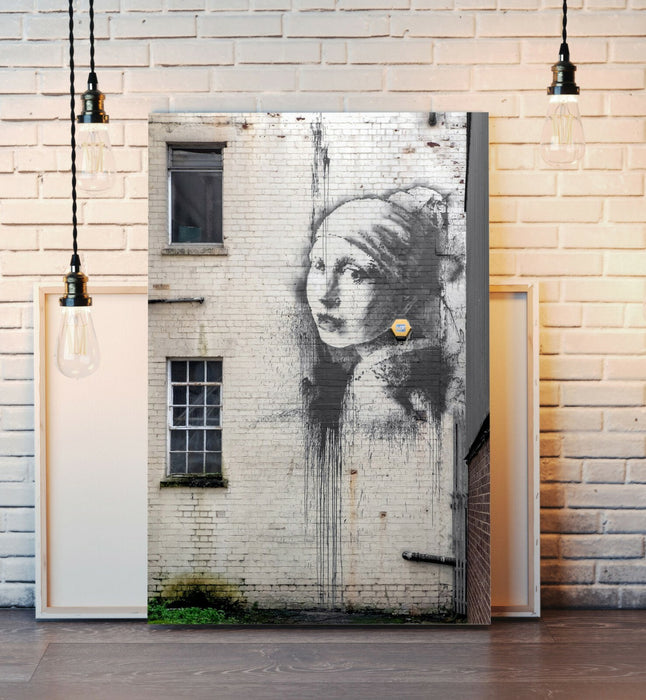 BANKSY CANVAS STREET WALL ART PRINT ARTWORK - The Girl with Pearl Earrings