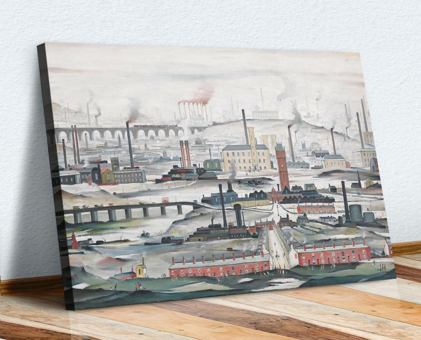 CANVAS WALL ART ARTWORK FRAMED PRINT PAINTING Industrial LS Lowry Style