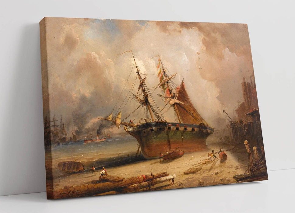 CARLO BOSSOLI, THE THAMES, LONDON -CANVAS WALL ARTWORK PICTURE PRINT