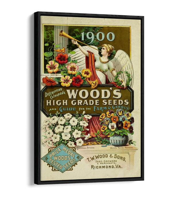 QUIRKY VINTAGE SEED ADVERTISEMENT ART POSTER -FLOAT EFFECT CANVAS WALL ART PRINT