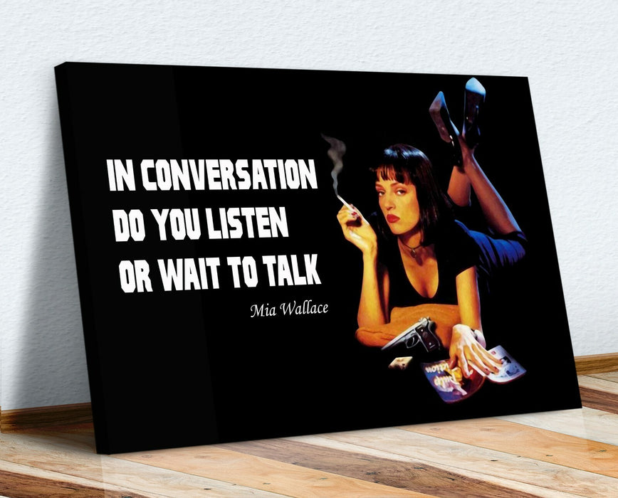 Canvas Wall Art - Pulp Fiction Mia Wallace Quote Handmade Print UK