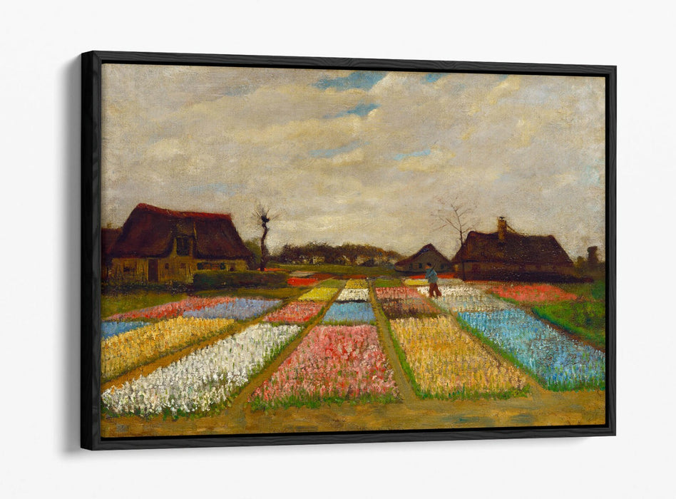 VAN GOGH FIELD OF BULBS HOLLAND -FLOAT EFFECT CANVAS WALL ART PIC PRINT- GREEN