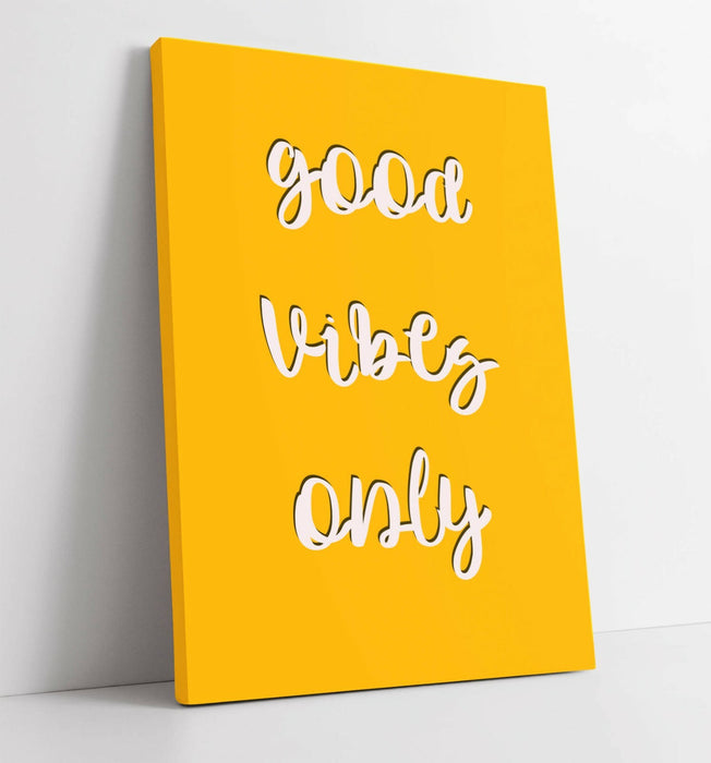 "GOOD VIBES ONLY" LOVE LIFE FAMILY HOME QUOTE -CANVAS WALL ART PICTURE PRINT