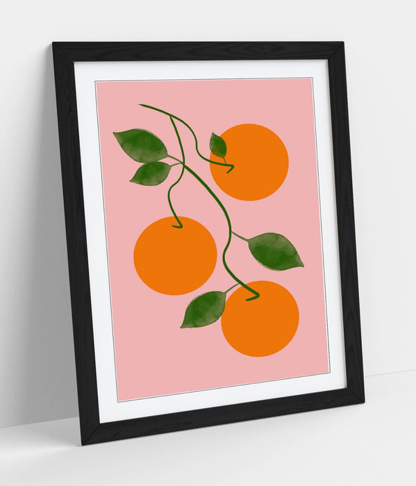 ORANGES ON VINE TRENDY MINIMALIST KITCHEN -FRAMED WALL ART PICTURE PRINT ARTWORK