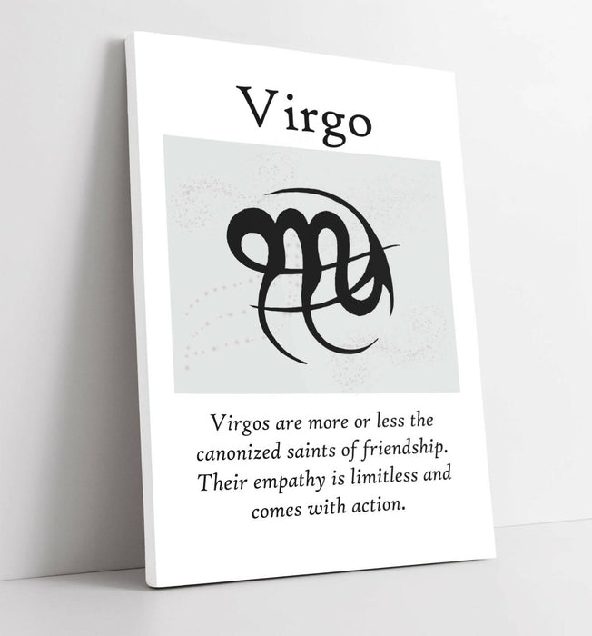 VIRGO STAR SIGN ZODIAC ASTROLOGY QUOTE SLOGAN -CANVAS WALL ART PICTURE PRINT