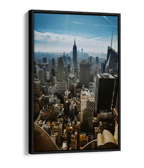 NEW YORK CITYSCAPE AERIAL -FLOAT EFFECT CANVAS WALL ART PIC PRINT- PHOTOGRAPHY