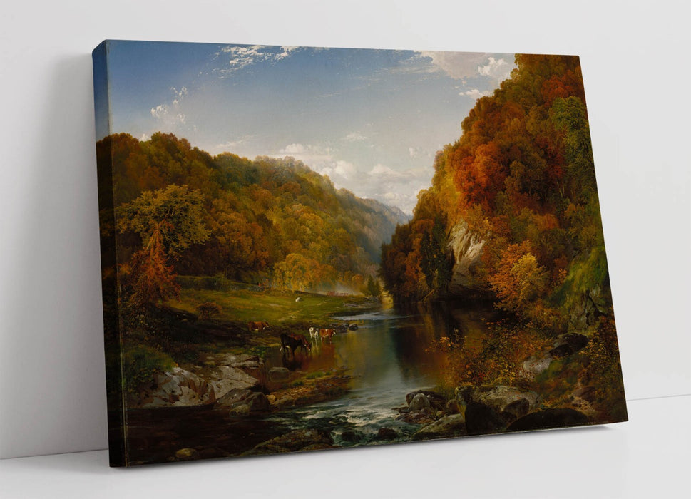 THOMAS MORAN, AUTUMN AFTERNOON -CANVAS WALL ARTWORK PIC PRINT