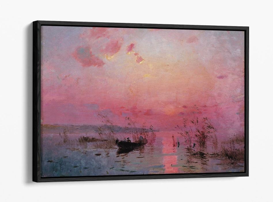 SERHII VASYLKIVSKY, SUNSET OVER THE LAKE -FLOAT EFFECT CANVAS WALL ART PRINT