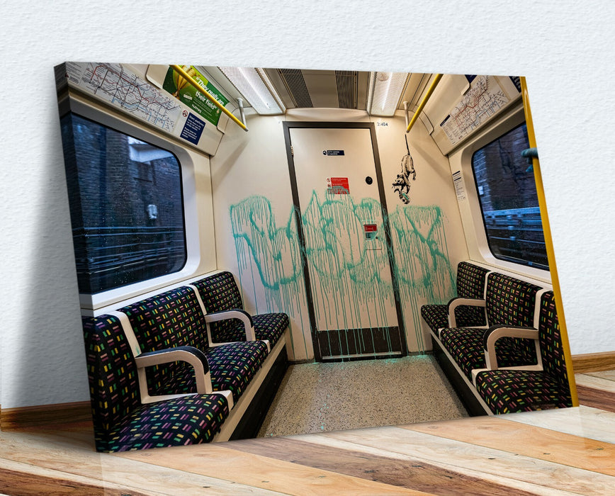 BANKSY LONDON UNDERGROUND MASK RAT CANVAS WALL ART PRINT ARTWORK GRAFFITI