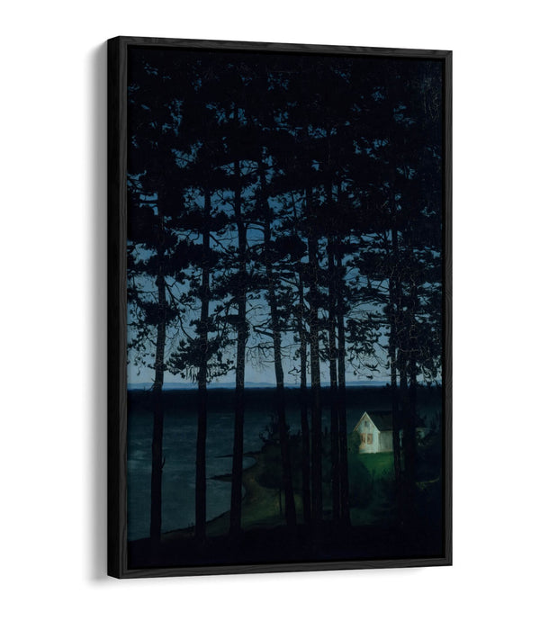 HARALD SOHLBERG, FISHERMAN'S COTTAGE -FLOAT EFFECT CANVAS WALL ART PRINT