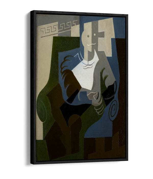 JUAN GRIS, SEATED HARLEQUIN -FLOAT EFFECT CANVAS WALL ART PRINT