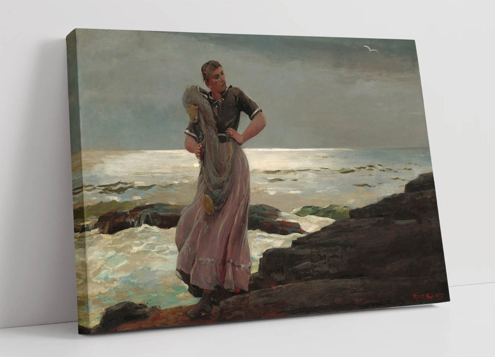 WINSLOW HOMER, A LIGHT ON THE SEA -CANVAS WALL ARTWORK PIC PRINT