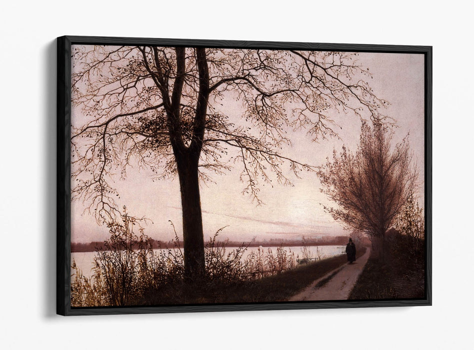 CHRISTEN KOBKE, AUTUMN MORNING ON LAKE SORTEDAM -FLOAT EFFECT CANVAS ART PRINT
