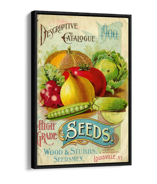 QUIRKY VINTAGE SEED ADVERTISEMENT ART POSTER -FLOAT EFFECT CANVAS WALL ART PRINT