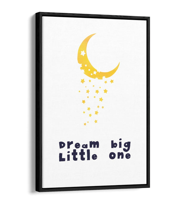 "DREAM BIG LITTLE ONE" WATERCOLOUR NURSERY -FLOAT EFFECT CANVAS WALL ART PRINT