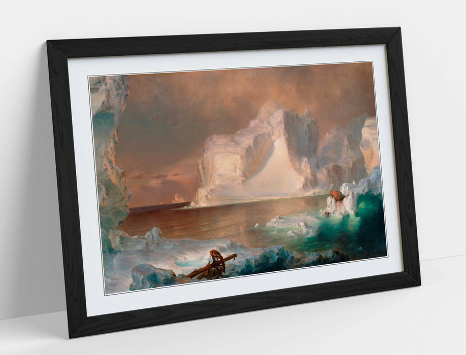 FREDERIC E CHURCH, THE ICEBERGS -WALL ART FRAMED POSTER PICTURE PRINT ARTWORK