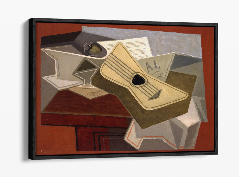 JUAN GRIS, GUITAR AND NEWSPAPER -FLOAT EFFECT CANVAS WALL ART PRINT
