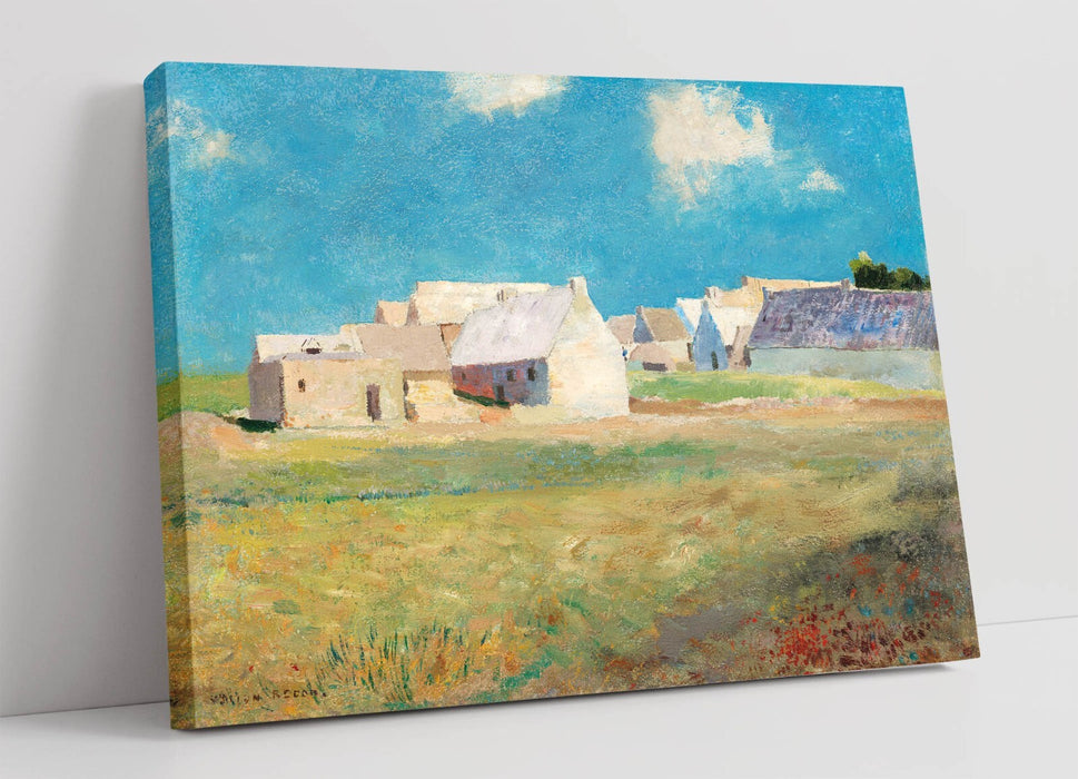 ODILON REDON, BRETON VILLAGE -CANVAS WALL ARTWORK PICTURE PRINT