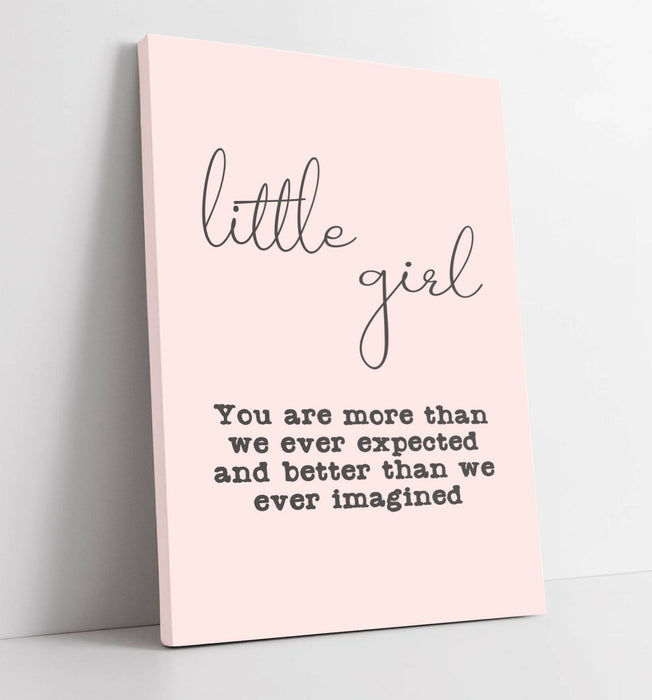 "LITTLE GIRL" NURSERY BABY KIDS ROOM QUOTE SLOGAN -CANVAS WALL ART PICTURE PRINT