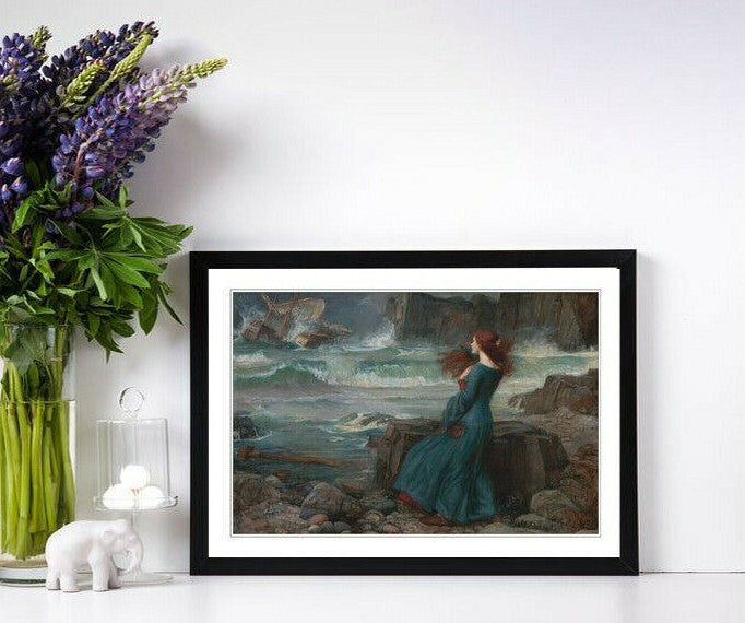 JOHN WILLIAM WATERHOUSE MIRANDA TEMPEST FRAMED ART POSTER PAINTING PRINT 4 SIZES