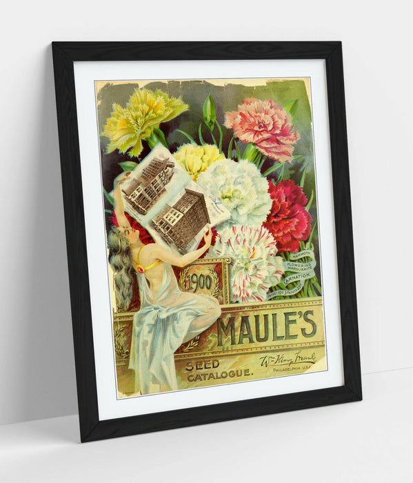 QUIRKY VINTAGE FLOWERS ADVERTISEMENT ART POSTER -FRAMED WALL ART PICTURE PRINT