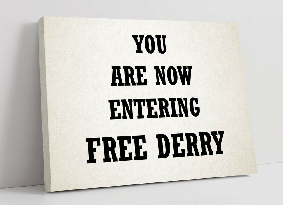 FREE DERRY CORNER, DERRY GIRLS -CANVAS WALL ART PRINT ARTWORK DEEP FRAME