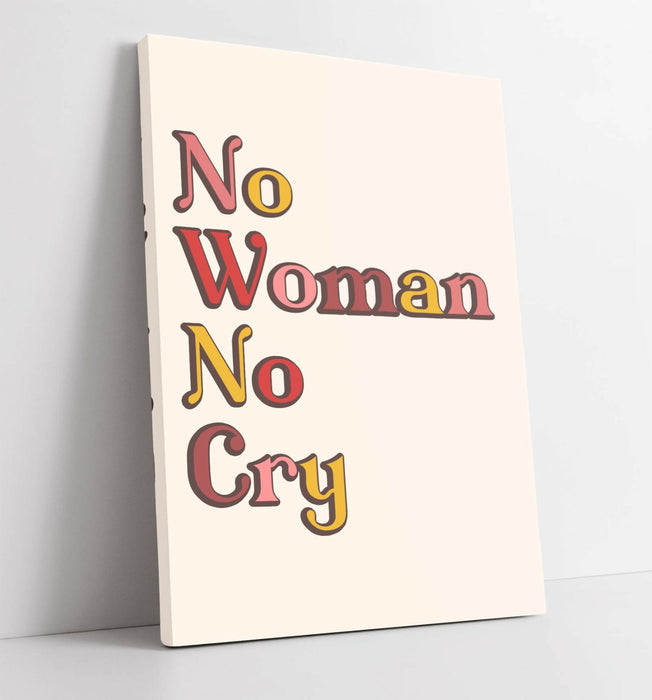 "NO WOMAN NO CRY" BOB MARLEY HOME QUOTE SLOGAN -CANVAS WALL ART PICTURE PRINT