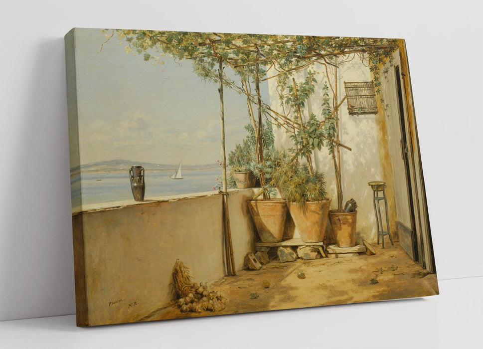 MARTINUS RORBYE, A LOGGIA FROM PROCIDA -CANVAS WALL ARTWORK PIC PRINT