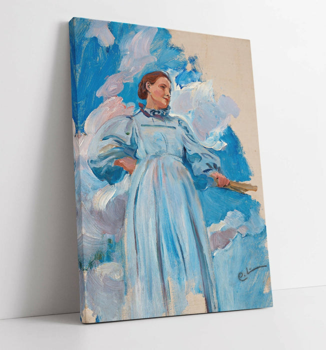 CARL LARSSON, WOMAN AND SKY -CANVAS WALL ART CANVAS ART PRINT- IDYLLIC PAINTING