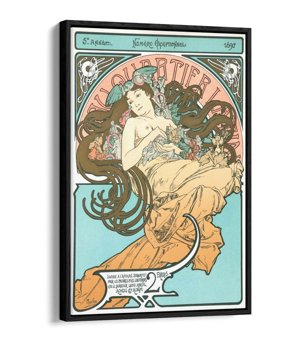 ALPHONSE MUCHA LATIN QUARTER -FLOAT EFFECT CANVAS WALL ART PIC PRINT-