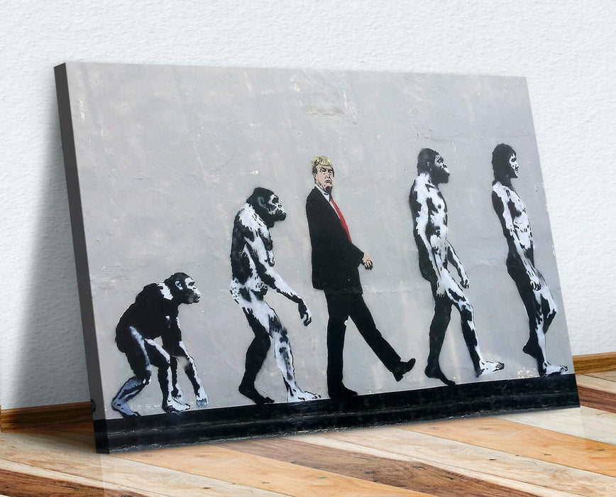 BANKSY DONALD TRUMP EVOLUTION CANVAS WALL ART PICTURE PRINT ARTWORK GRAFFITI NEW