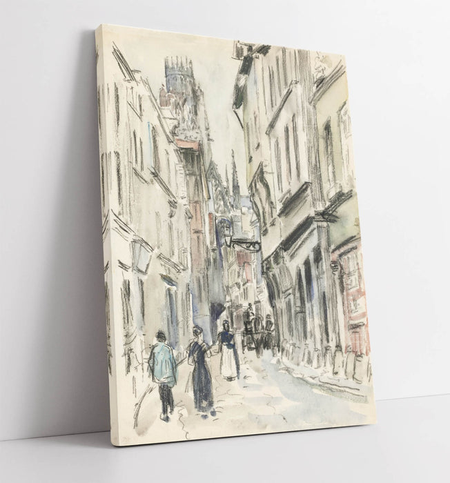 CAMILLE PISSARRO, RUE DAMIETTE ROUEN -CANVAS WALL ARTWORK PICTURE PRINT