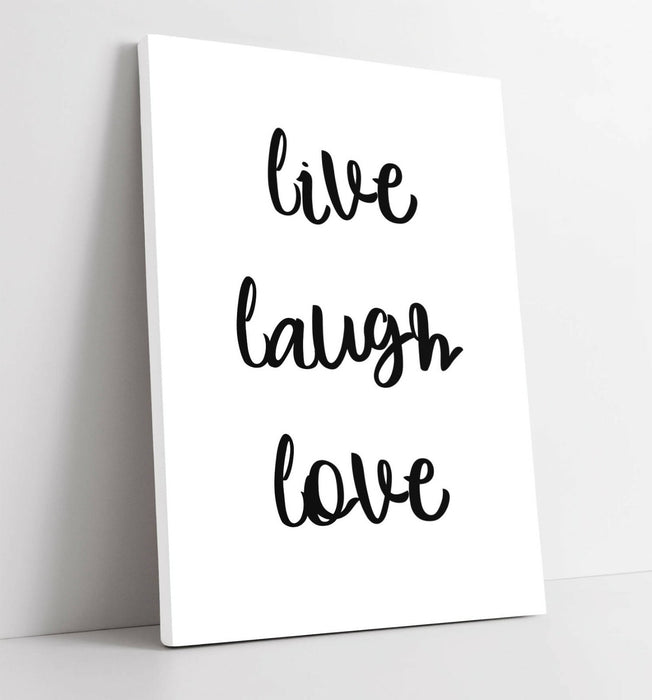 "LIVE LAUGH LOVE" HAPPY INSPIRATIONAL QUOTE HOME -CANVAS WALL ART PICTURE PRINT