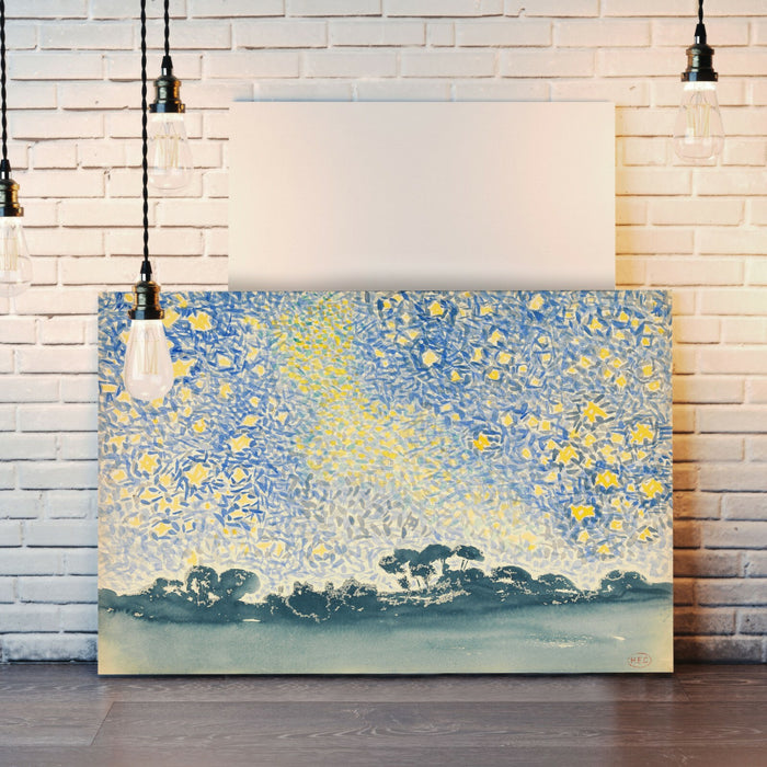 CANVAS WALL ART ARTWORK FRAMED PRINT Henri Edmond Cross Landscape with Stars