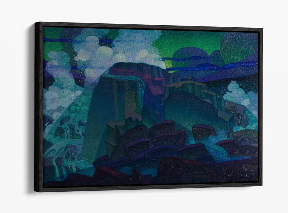 RAYMOND JONSON, ROCK AT SEA -FLOAT EFFECT CANVAS WALL ART PRINT